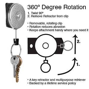 Key-Bak Key Retractor 48 Inch Cable with Spinner