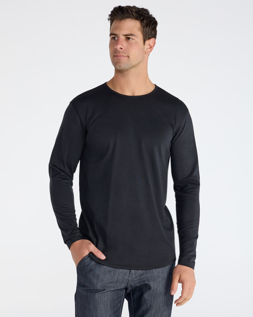 Cotton Long Sleeve Drop-Cut
