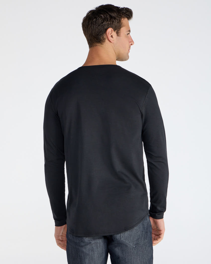 Cotton Long Sleeve Drop-Cut