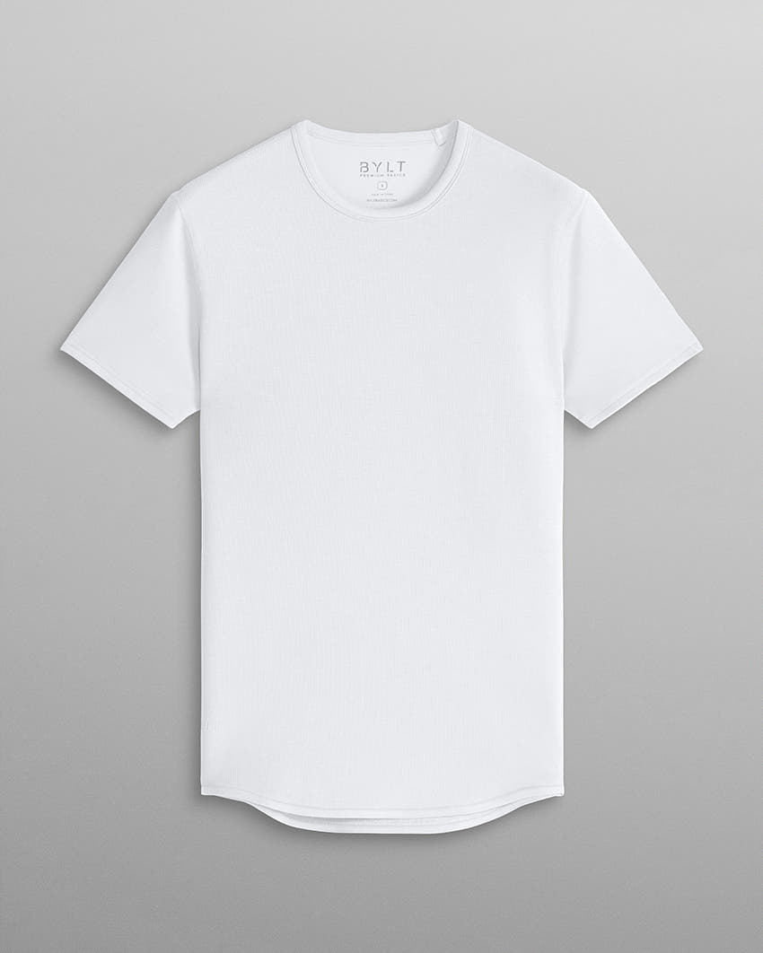 Micro Rib Short Sleeve Drop-Cut