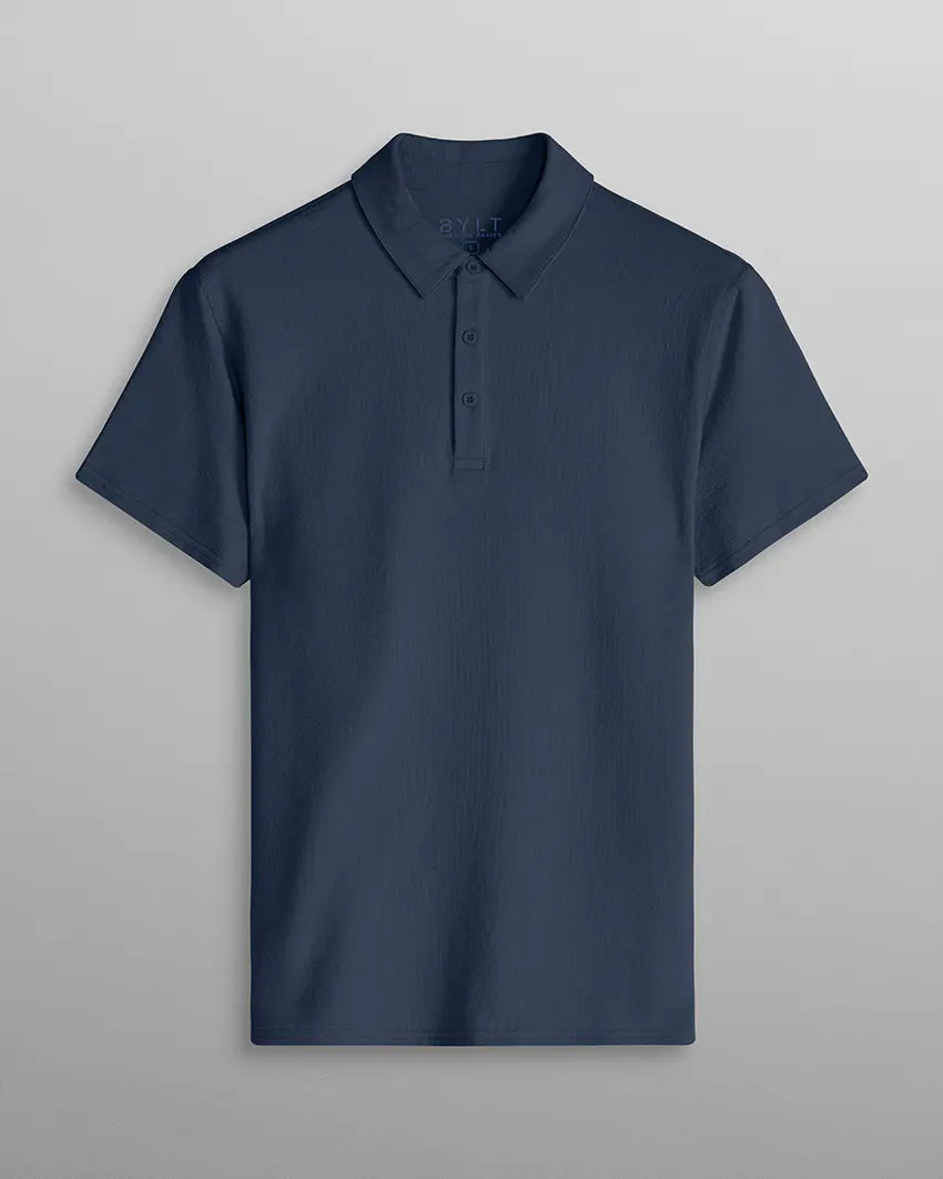 Slub Split Hem Polo